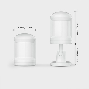 comparatie dimensiuni senzor miscare zigbee cu suport inclus