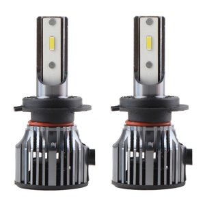 Set 2 LED-Uri Auto Techstar® PN-V7, H7, 52W, 9000 Lumeni, 6500K, 9-24V, Unghi Fascicul 360°, CSP 1860, Canbus, Radiator Aluminiu, Racire Cooling Tech, Argintiu - Img 1