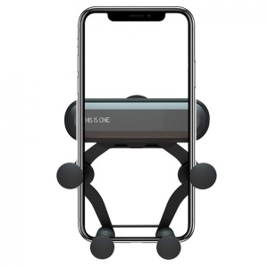 Suport auto Telefon tip Gravity, Prindere in 5 Puncte, Fara Magnet, Metalic, Negru - Img 1