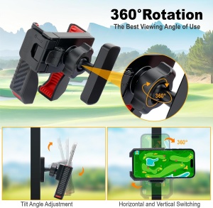 Suport magnetic pentru telefon pentru carucior de golf, 8 magneti N52, rotire 360°, prindere reglabila, utilizare cu o singura mana - Img 4