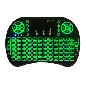 Tastatura wireless i8 Techstar iluminata cu lumina verde pentru TV Box si laptop