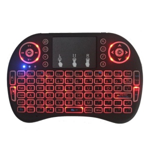 Tastatura wireless Techstar i8 RGB Play rosie, QWERTY, cu touchpad integrat