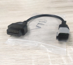 Adaptor Techstar OBD2 la conector 6 pini UTV/ATV, vedere pe alb, cablu scurt CAN/K-Line