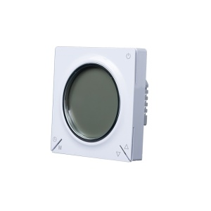 Termostat Techstar TH-12 alb ecran rotund cu rama incastrabila
