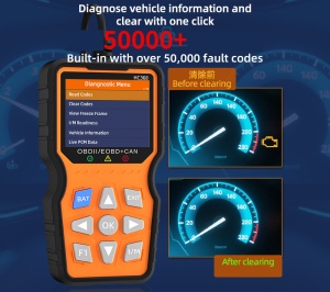prezentare functii principale tester Techstar HC368 pe ambalaj