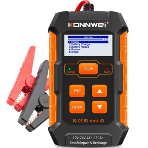 tester incarcare baterii auto Konnwei KW520 vedere fata si spate