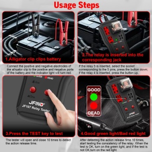 tester relee auto cu indicator led bun defect JFIND JF107