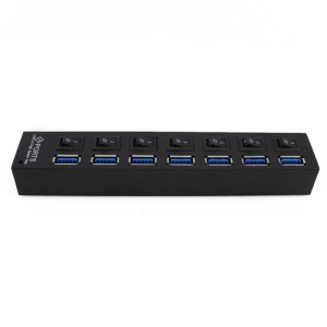 Panou de control USB Hub HB6 cu butoane On/Off și porturi USB 3.0