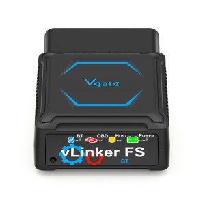 Vgate vLinker FS – vedere laterală pe fundal gri deschis