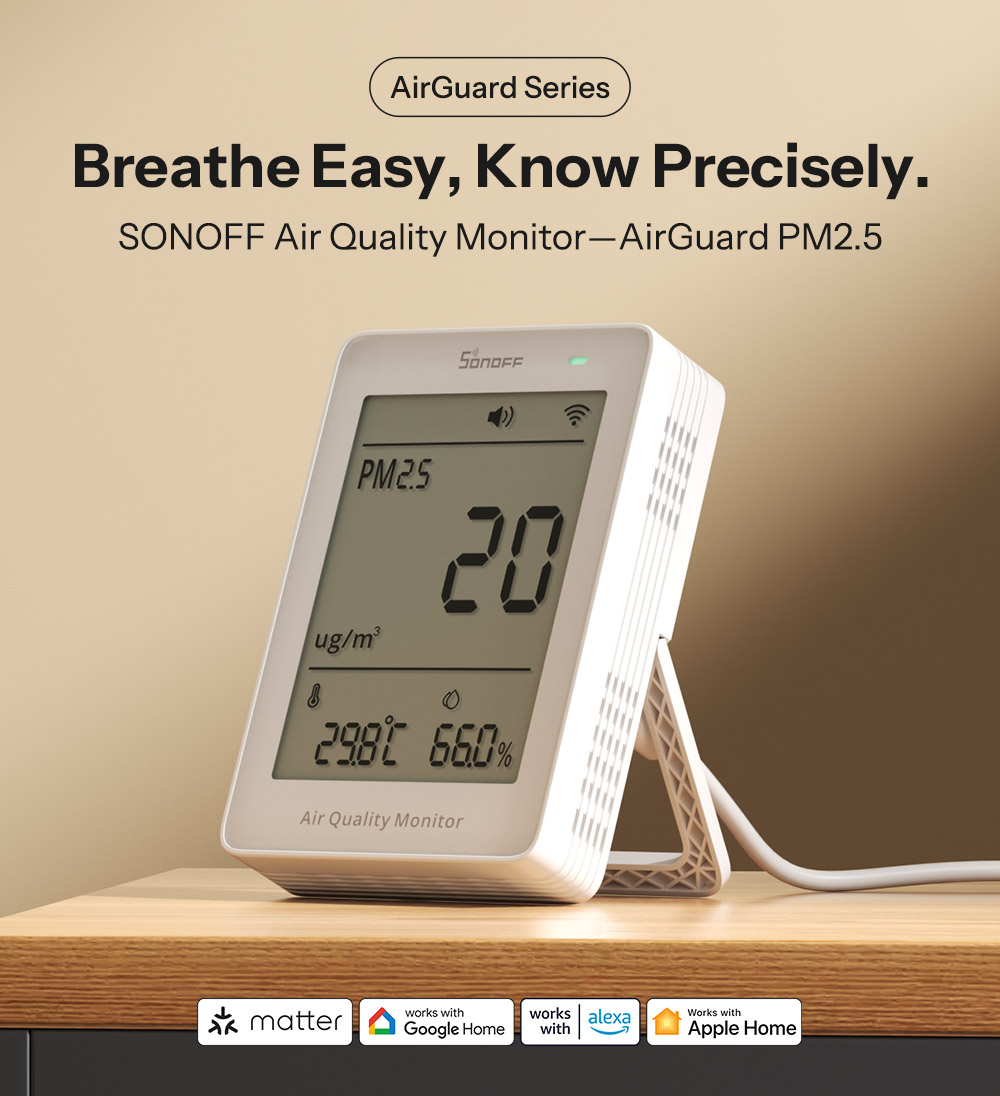 🌬️ Review Sonoff AirGuard (SAWF-07P): Monitorizarea PM2.5/10 prin Matter over Wi-Fi