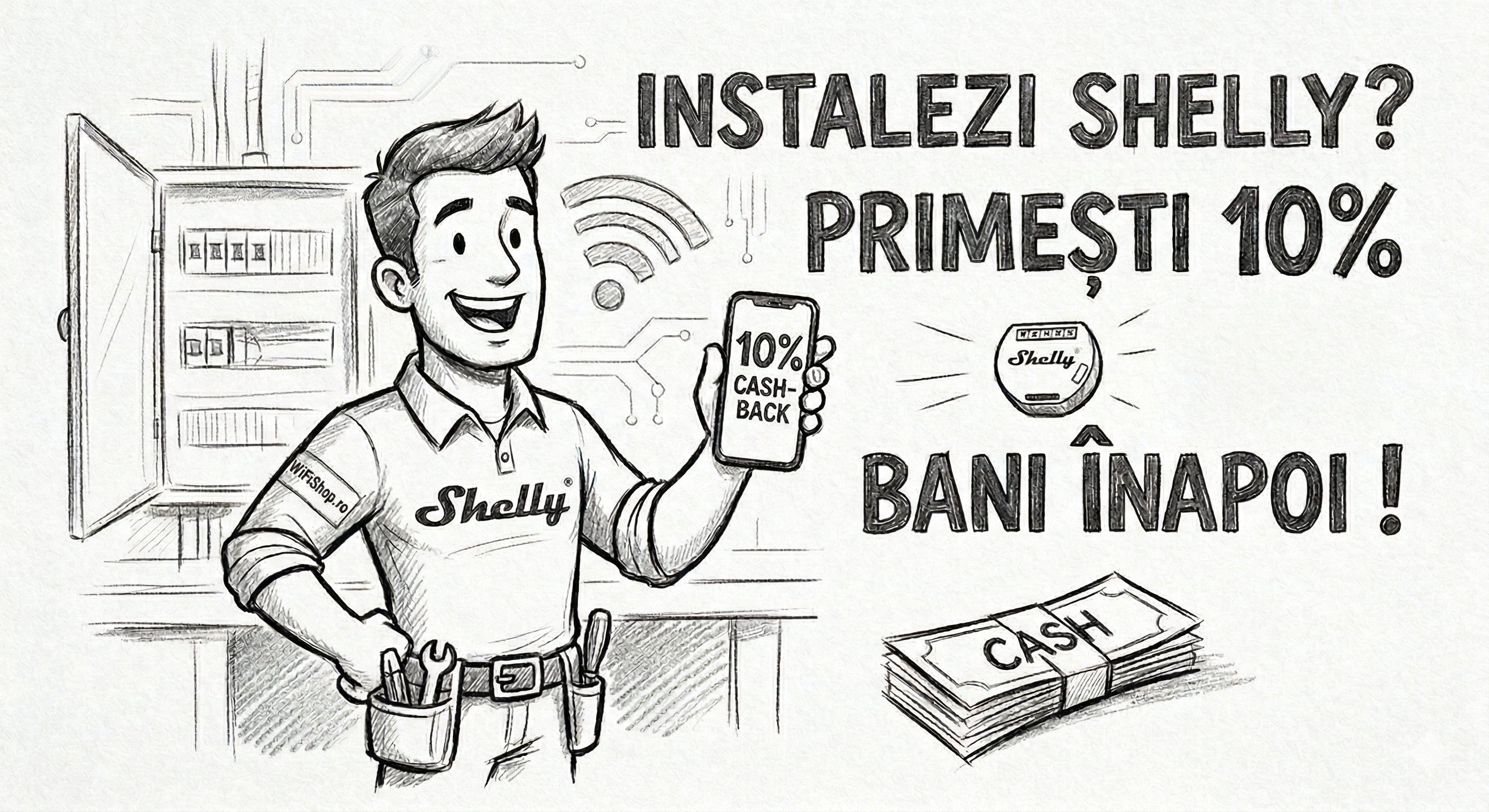 🚀 Ești electrician certificat? Vezi cum poți încasa un bonus de 10% Cash-Back și extra discount la WiFiShop.ro!