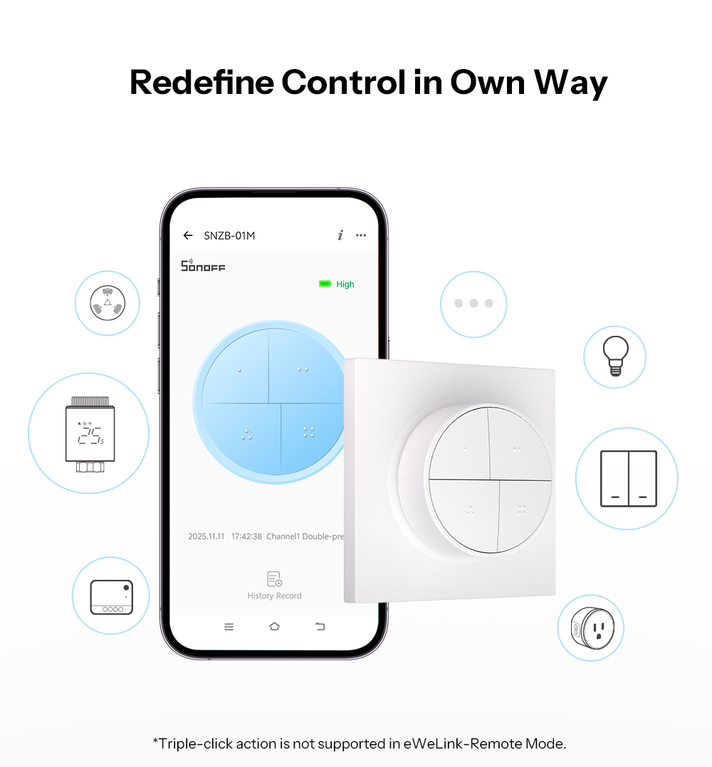 🔘 Sonoff SNZB-01M: Der tragbare 4-Tasten-Controller, der Freiheit im Smart Home neu definiert 🚀✨