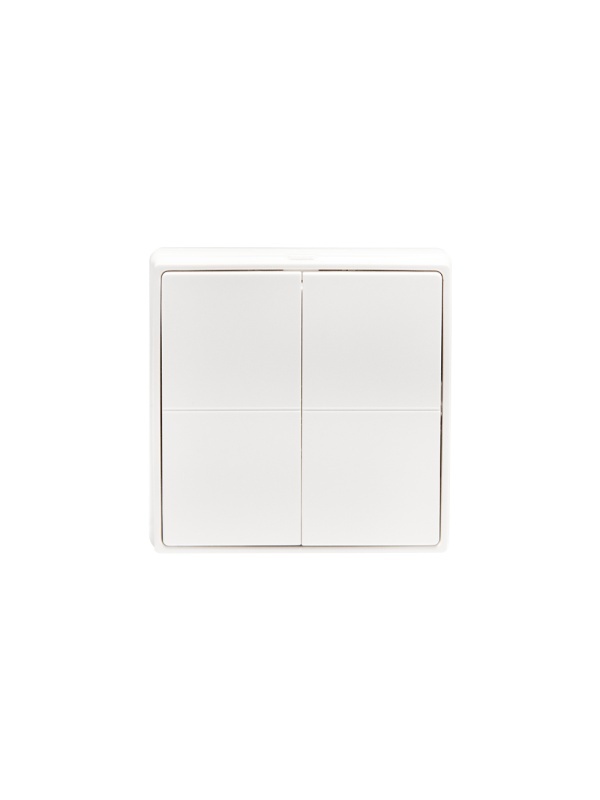 Comutator de perete inteligent Shelly BLU Wall Switch 4 ZB Stand Alone, 4 butoane programabile, Bluetooth si Zigbee 3.0, alimentare cu baterie, fara cabluri - Img 2