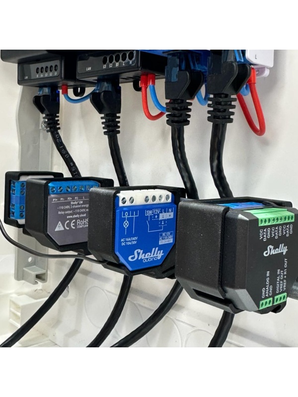 DIN DIN rail holder for Shelly PLUS, including Quibino Z-Wave series, flame retardant, black - Img 4