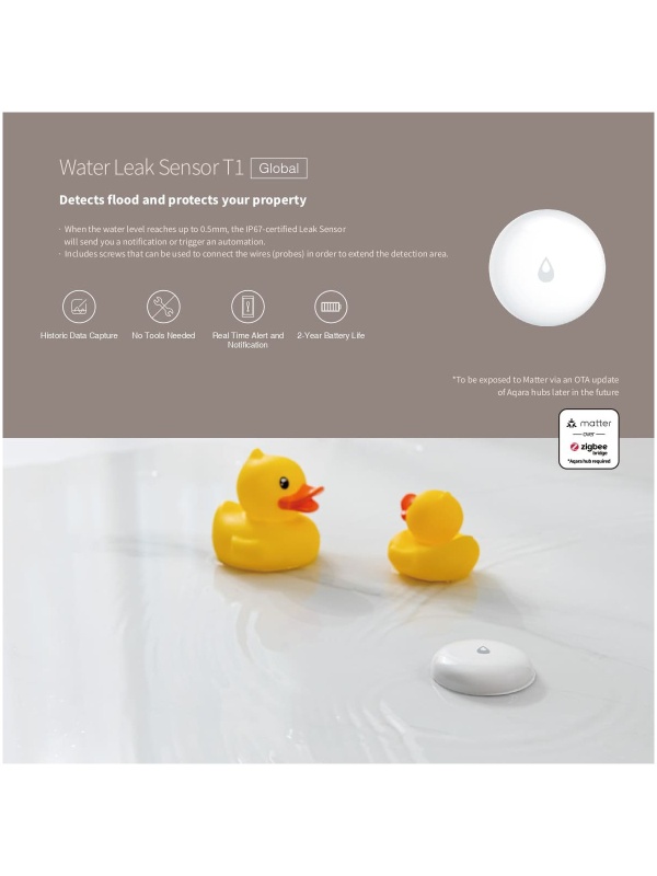 Flood Sensor Aqara Water Leak Sensor T1, Zigbee - Img 5