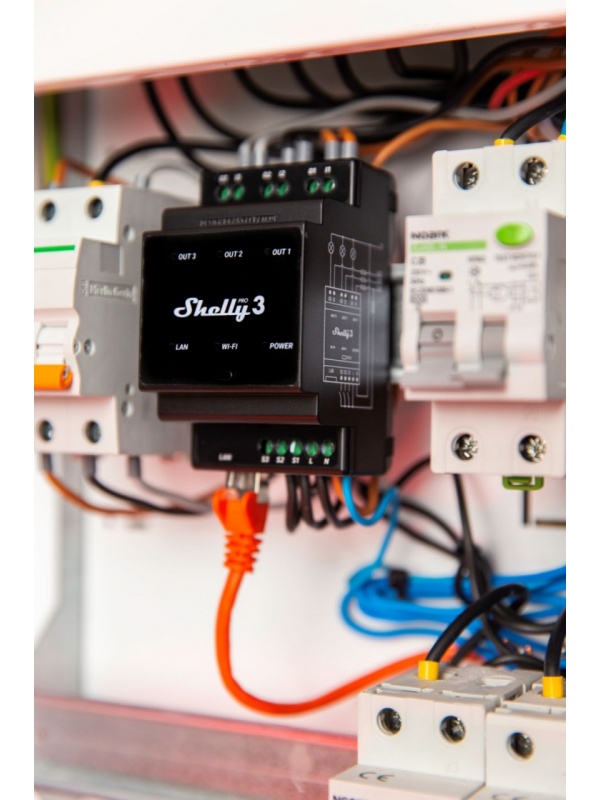Releu inteligent Shelly Pro 3 - 3canale, WiFi, LAN, sina DIN, control aplicatie, compatibil Amazon Alexa, Google Assistant si Home Assistant - Img 2