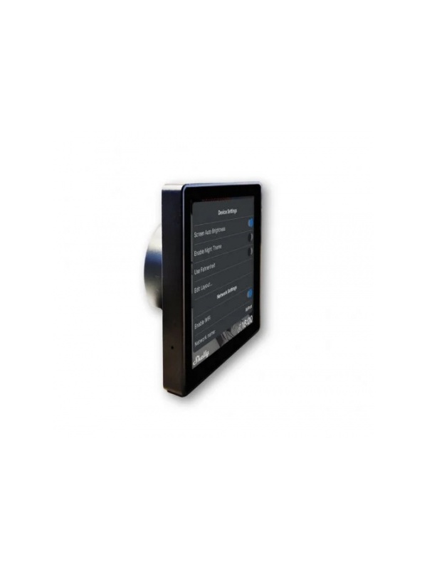 Resigilat Intrerupator Smart cu touchscreen Shelly Wall Display, Wi-FI, Negru Bluethooth + H&amp;T black - Img 2