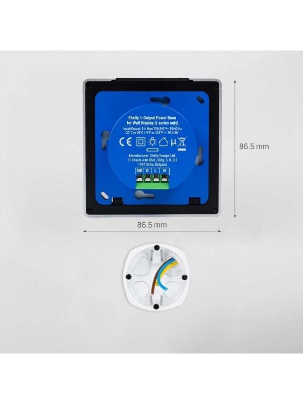 Resigilat Panou de control inteligent Shelly Wall Display X1i Argintiu - ecran tactil color 4 inch, rezolutie 720x720, baza de alimentare cu 1 circuit de iesire inclusa, difuzor 1W, Wi-Fi si Bluetooth, control aplicatie - Img 4