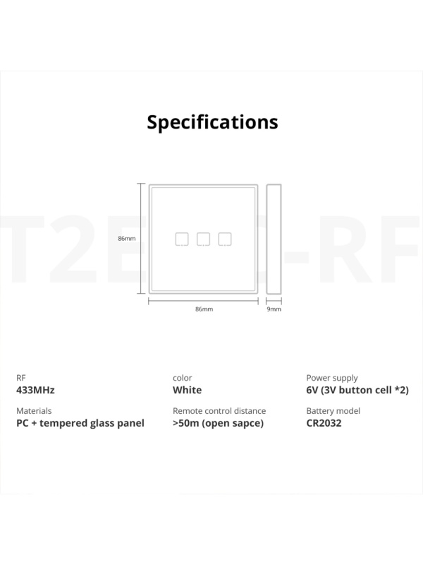 Resigilat SONOFF T2EU3C-RF – Intrerupator inteligent tactil cu radiofrecventa, 3 canale - Img 4