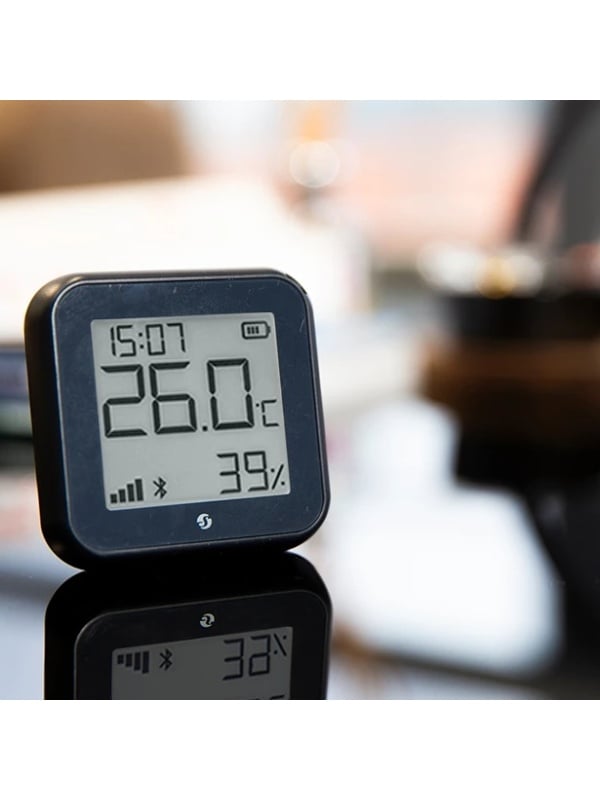 Senzor de temperatura si umiditate Shelly H&amp;T Gen3 Matte Black, ecran E-ink, WiFi, control aplicatie - Img 2