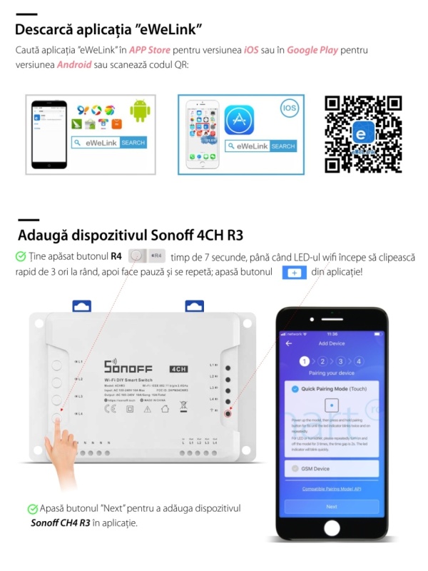 Sonoff 4-Kanal-Wi-Fi-Funkrelais 4CH R3 - Img 4