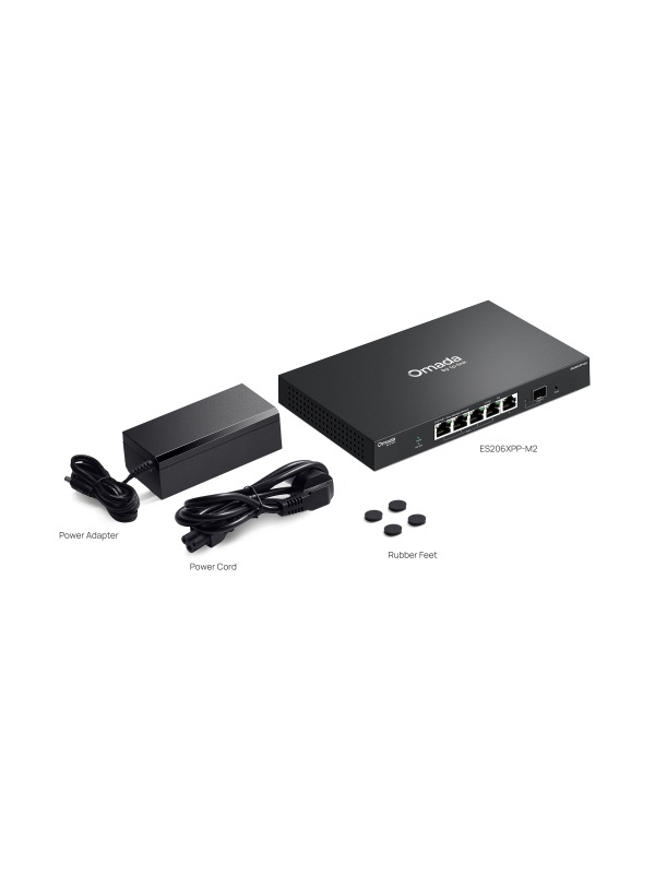 TP-Link Omada ES206XPP-M2 – Switch Smart Managed cu 4 Porturi 2.5G PoE++, 1 Port 2.5G non-PoE și 1 Port 10G SFP+, Buget PoE 120W, Gestiune Omada SDN - Img 2