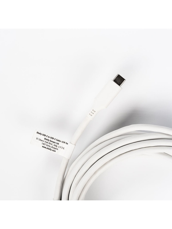 Кабел за захранване и зареждане Shelly USB-C към USB-C 100W, 5 m, бял - чип E-Mark, Power Delivery 20 V / 5 A - Img 3