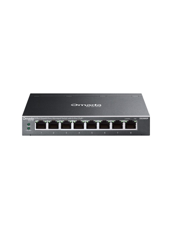 Суич TP-Link Omada ES208GP, 8 Gigabit порта Easy Managed, PoE+ - Img 2