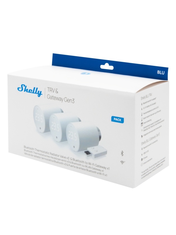 Pachet de 3 valve termostatice pentru calorifer Shelly BLU TRV, cu hub Bluetooth inclus in pachet - Img 2