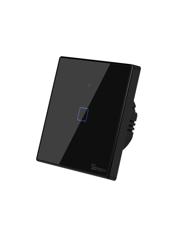Resigilat Intrerupator inteligent cu touch Sonoff T3 EU TX, Wireless + RF 433, 1 canal, compatibil iOS/Android, Amazon Alexa/Google Assistant, sticla, Negru - Img 2