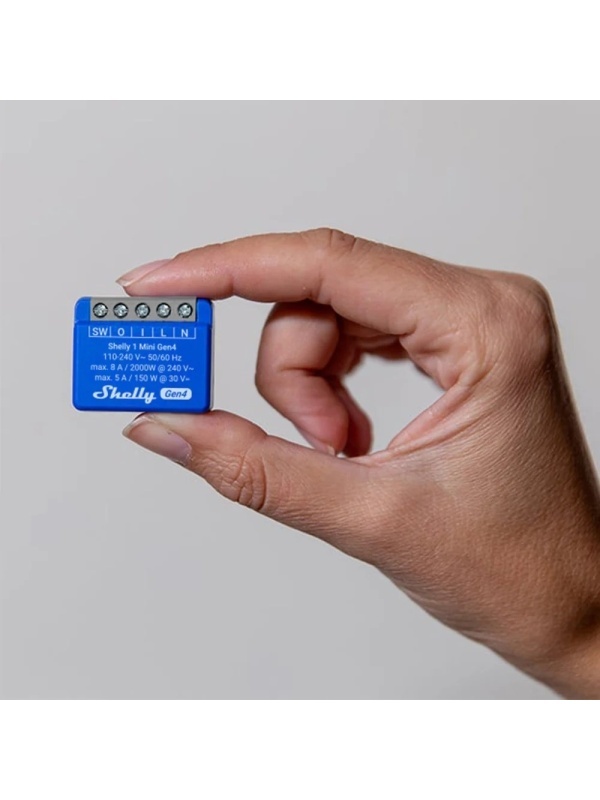 Resigilat Pachet 2x Shelly 1 Mini Gen4 – Releu inteligent WiFi, Zigbee, Matter, Bluetooth - Img 2