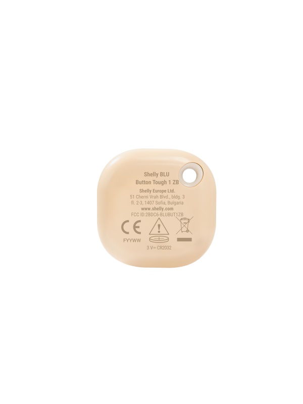 Shelly BLU Button Tough 1 ZB Mocha - Zigbee 3.0 Smart Button, Shock and Water Resistant (IP65), Scenario Control - Img 3