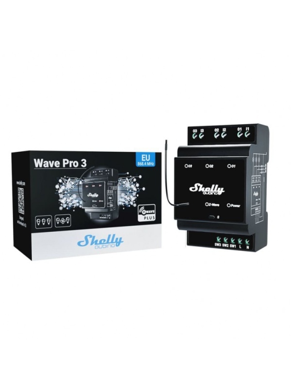 Shelly Qubino Wave Pro 3 intelligent relay, 16A, 3 channels, dry contacts, Z-Wave - Img 3