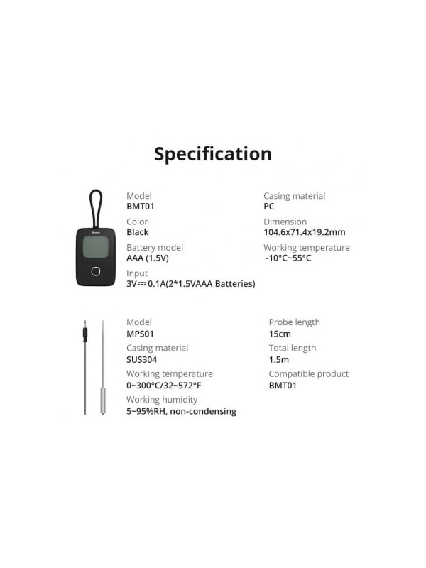 Sonoff BMT01 Intelligent Meat Thermometer - Img 7