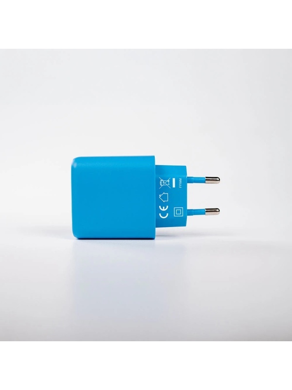 Смарт зарядно Shelly GaN 65W синьо - USB-C и USB-A, Power Delivery, EU щепсел, за лаптопи, телефони и устройства Shelly - Img 4