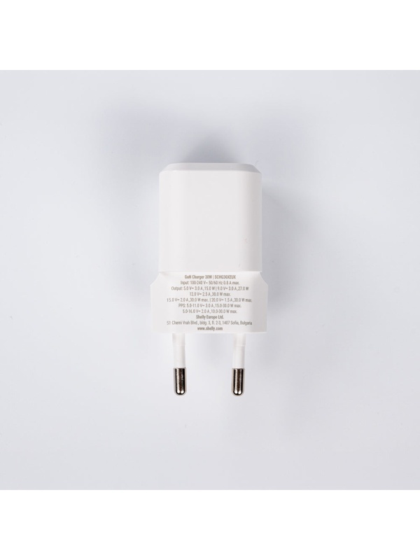 Cargador inteligente Shelly GaN 30W blanco - USB-C Power Delivery, enchufe EU, ultracompacto, para teléfonos, tabletas y dispositivos Shelly - Img 5
