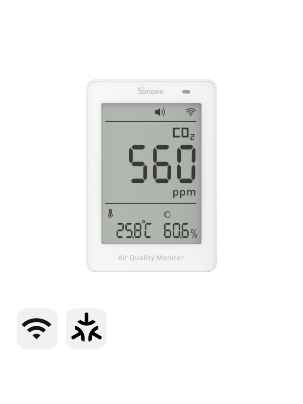 Resigilat SONOFF AirGuard CO2 – Monitor inteligent CO2 cu Matter over Wi-Fi pentru calitatea aerului (SAWF-08P) - Img 3