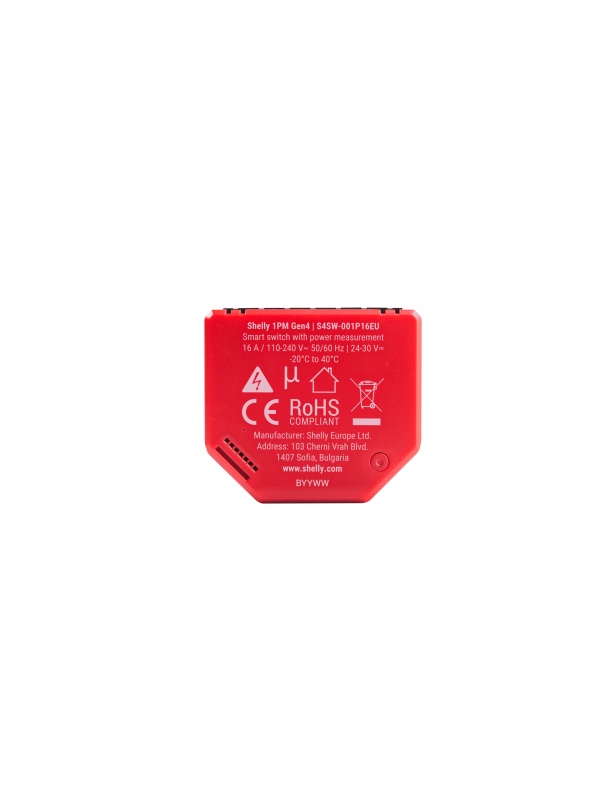 Shelly 1PM GEN4 smart relay, 1 channel, 16A, consumption monitoring, multiprotocol (WiFi, bluetooth, matter, zigbee), Home Assistant integration - Img 6