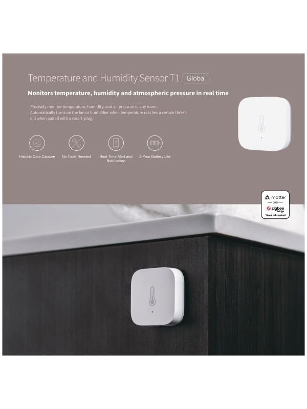 Aqara T1 temperature and humidity sensor, Zigbee, Apple Homekit - Img 5