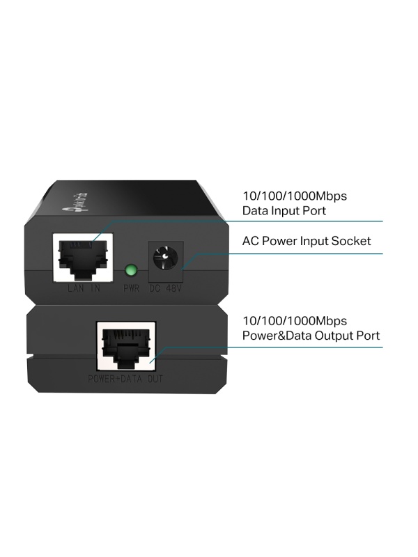 Injector PoE Gigabit da 15,4 W, TP-LINK TL-PoE150S - Img 5