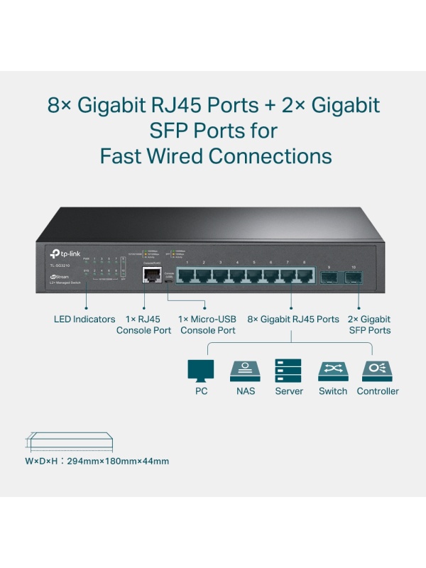 JetStream Managed Switch TP-Link Omada TL-SG3210, 8 Ports - Img 5
