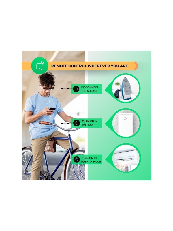 Nous A7 smart socket, Wi-Fi, 16 A/3680W, surge protection, voice control, Google Assistant compatible, amazon alexa - Img 6