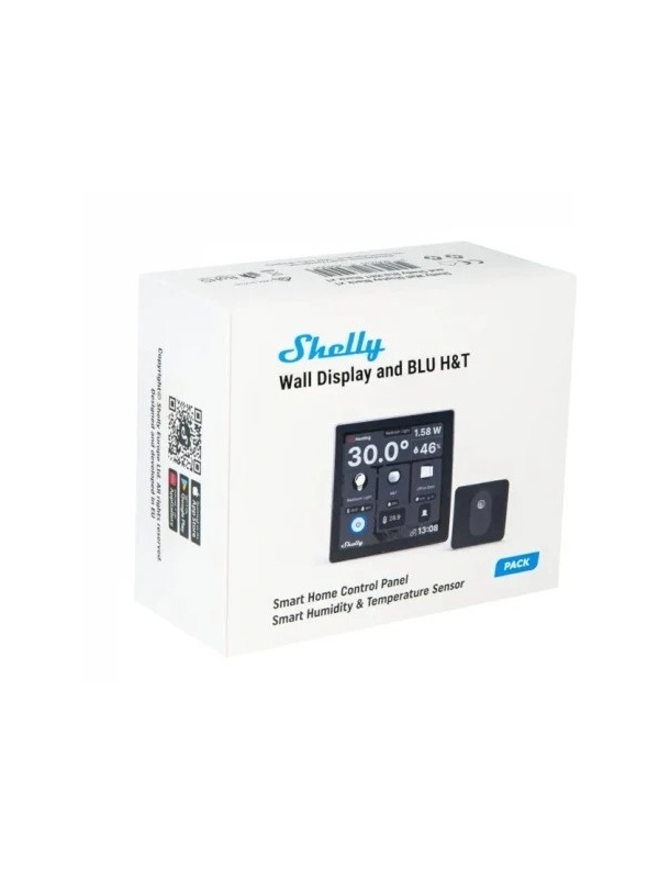 Resigilat Intrerupator Smart cu touchscreen Shelly Wall Display, Wi-FI, Negru Bluethooth + H&amp;T black - Img 3