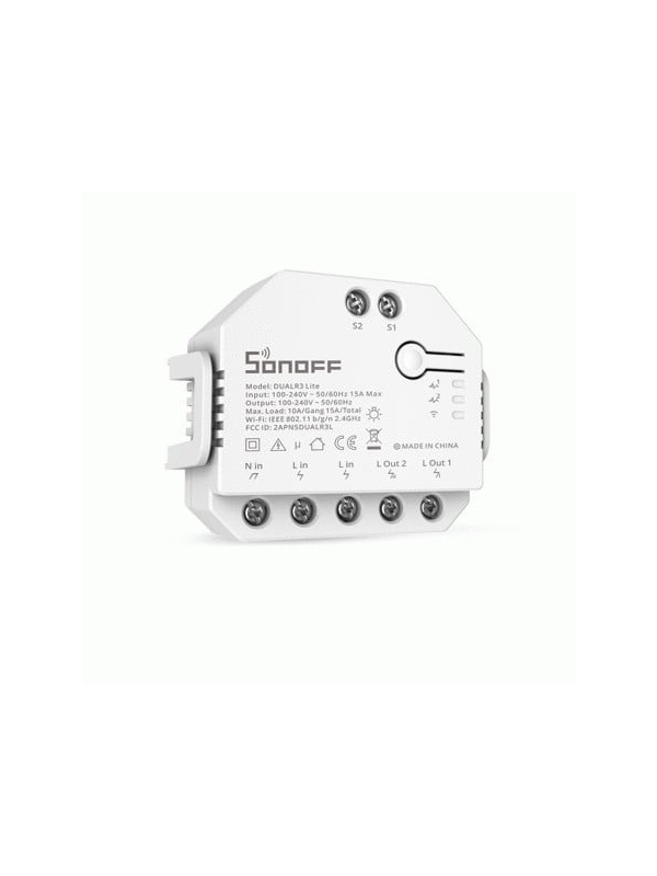Smart Relay Sonoff Dual R3 Lite , Wireless, 2 channels, White - Img 3