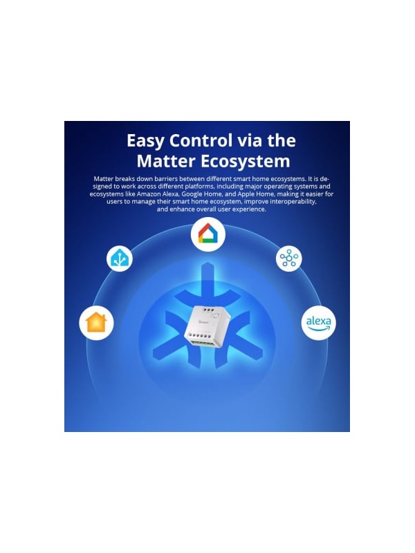 Smart Wifi Relay Sonoff MINI-D, 2A, 1 channel , AC-DC dry contact , Matter support - Img 4