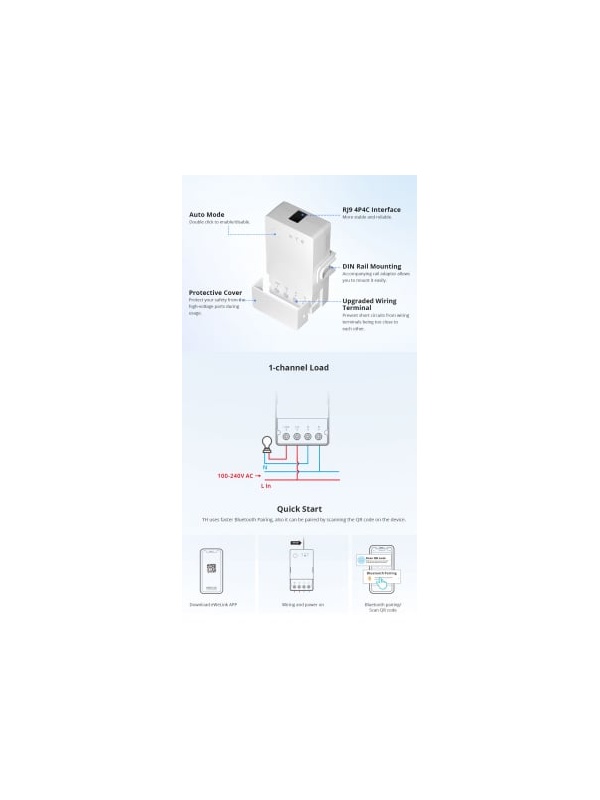 Smart WiFi relay Sonoff THR316, 230V/16A, NO/NC dry contact - Img 5