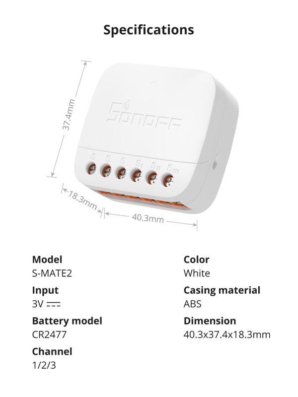 Sonoff S-Mate2 intelligenter Schalter, 3 Kanäle - Img 3