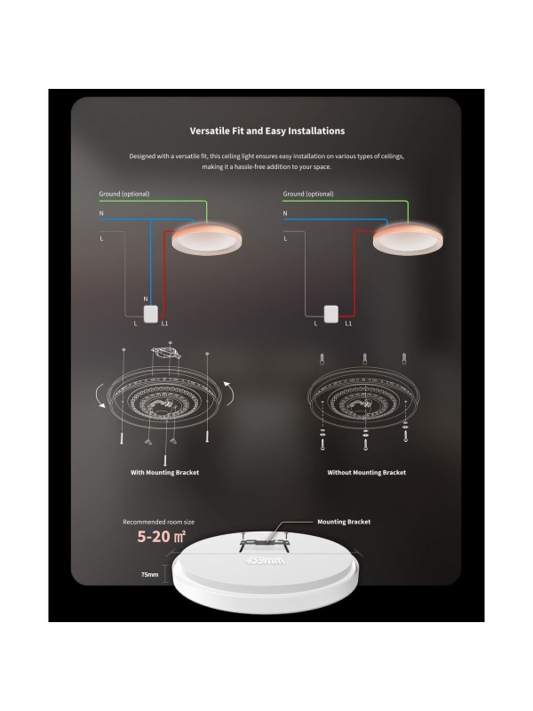 Aqara T1M intelligent ceiling light, RGB, Zigbee - Img 7