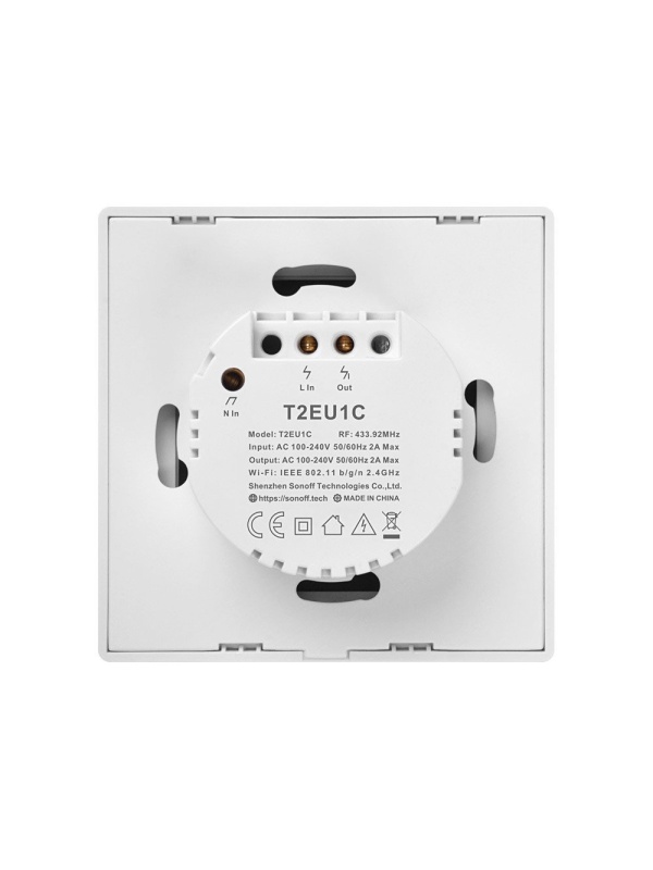 Intrerupator inteligent simplu cu touch Sonoff T2EU1C TX, Wi-Fi, compatibil Amazon Alexa si Google Assistant, sticla, Alb - Img 4