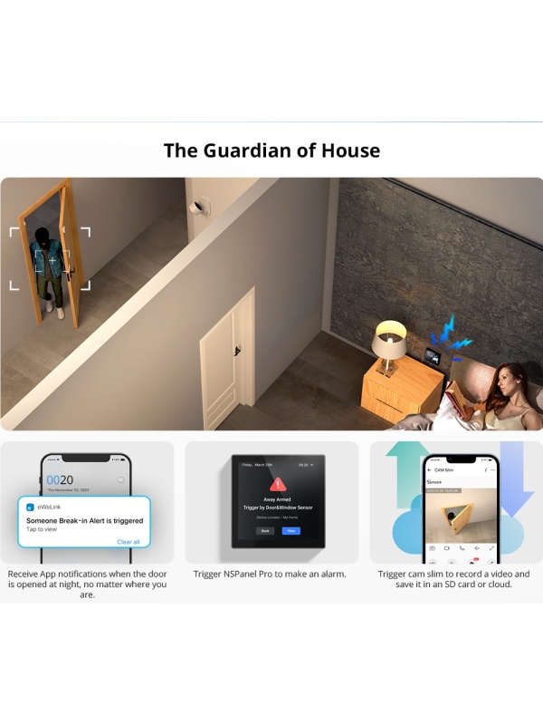 Senzor Inteligent de Ușă și Fereastră Sonoff SNZB-04PR1 – Protocol Zigbee 3.0, Alimentare Baterie CR2477, Alerte Deschidere în Timp Real, Compatibil eWeLink &amp; Home Assistant - Img 6